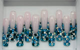 Blue Bling French Tip